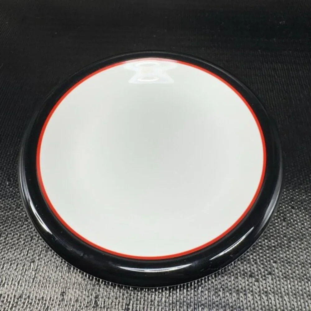 Ranmaru Tuxedo Japan Ceramic Stoneware Black Red White 7.5inch Plate Dish Set 3‎